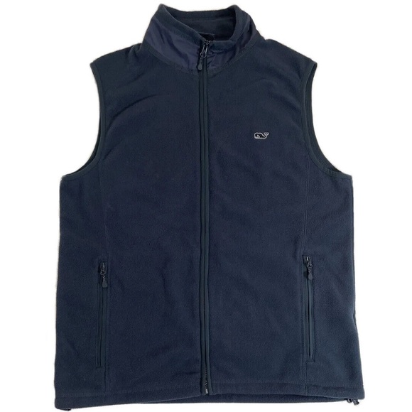 Vineyard Vines Jackets & Blazers - Navy Fleece Full Zip Vest